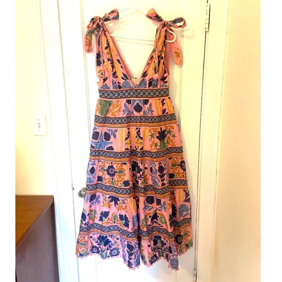 Farm Rio Seashell Tapestry Midi Dress NWT - Picture 3 of 4